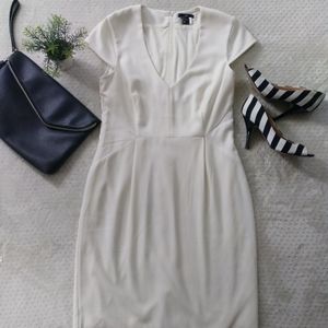 H&M White Sheath Dress size 14